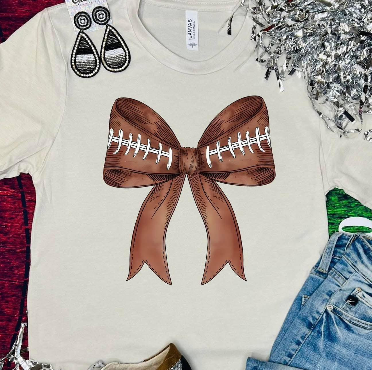 Football Bow Tee