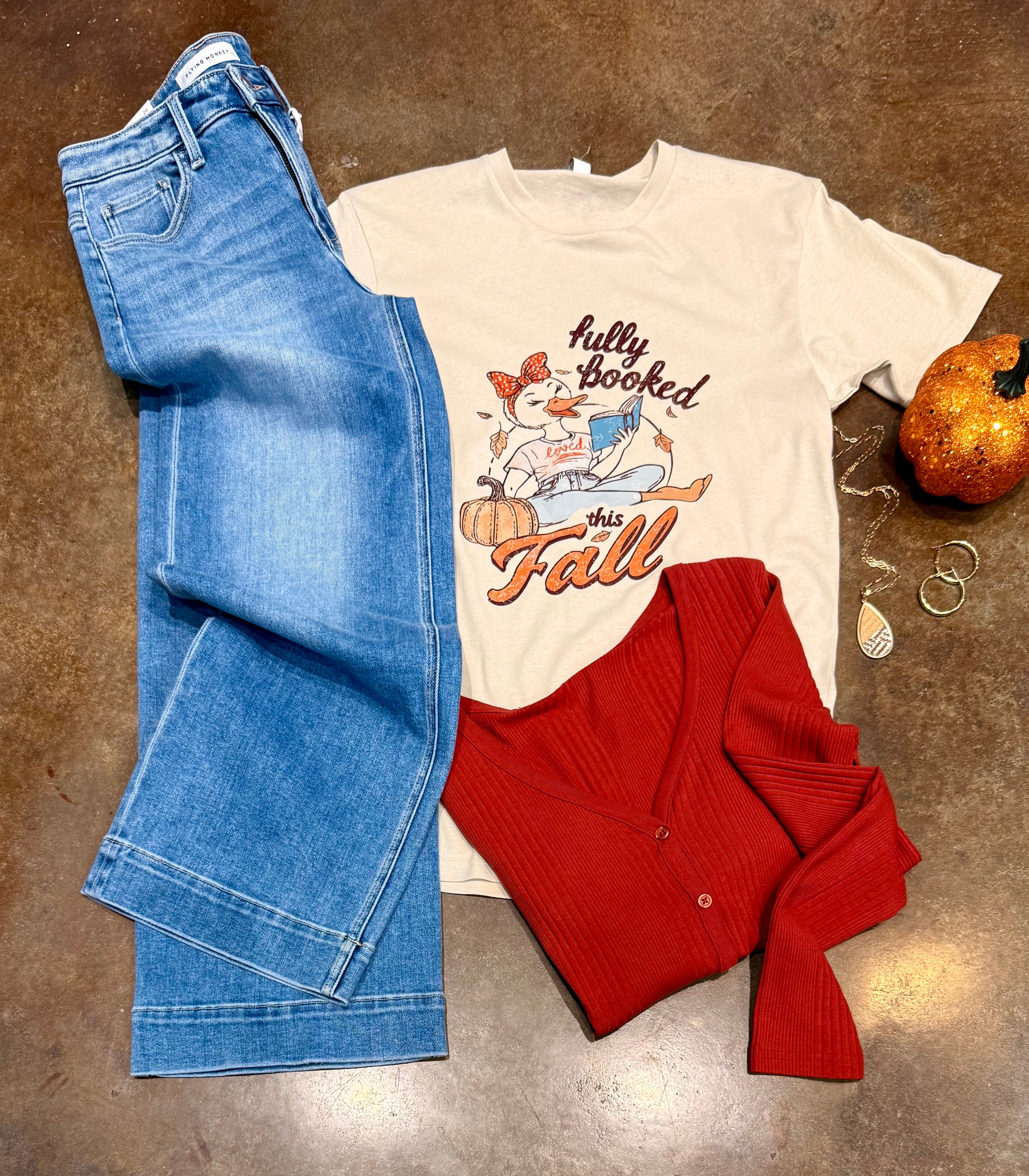 Bone Fully Booked Goose Tee