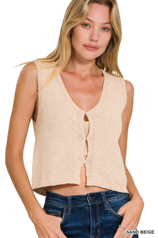 Knit Sleeveless Sweater Vest