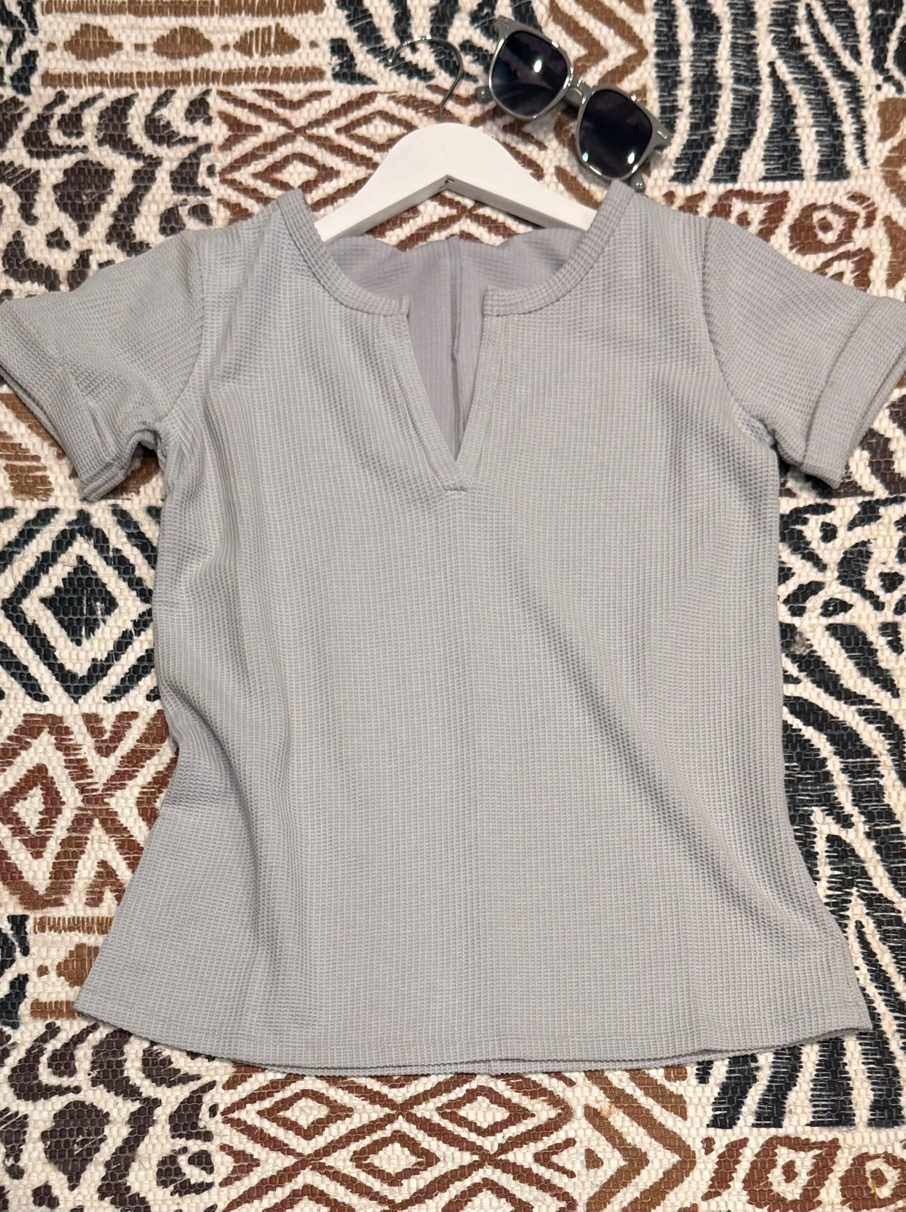 Melange Waffle Top