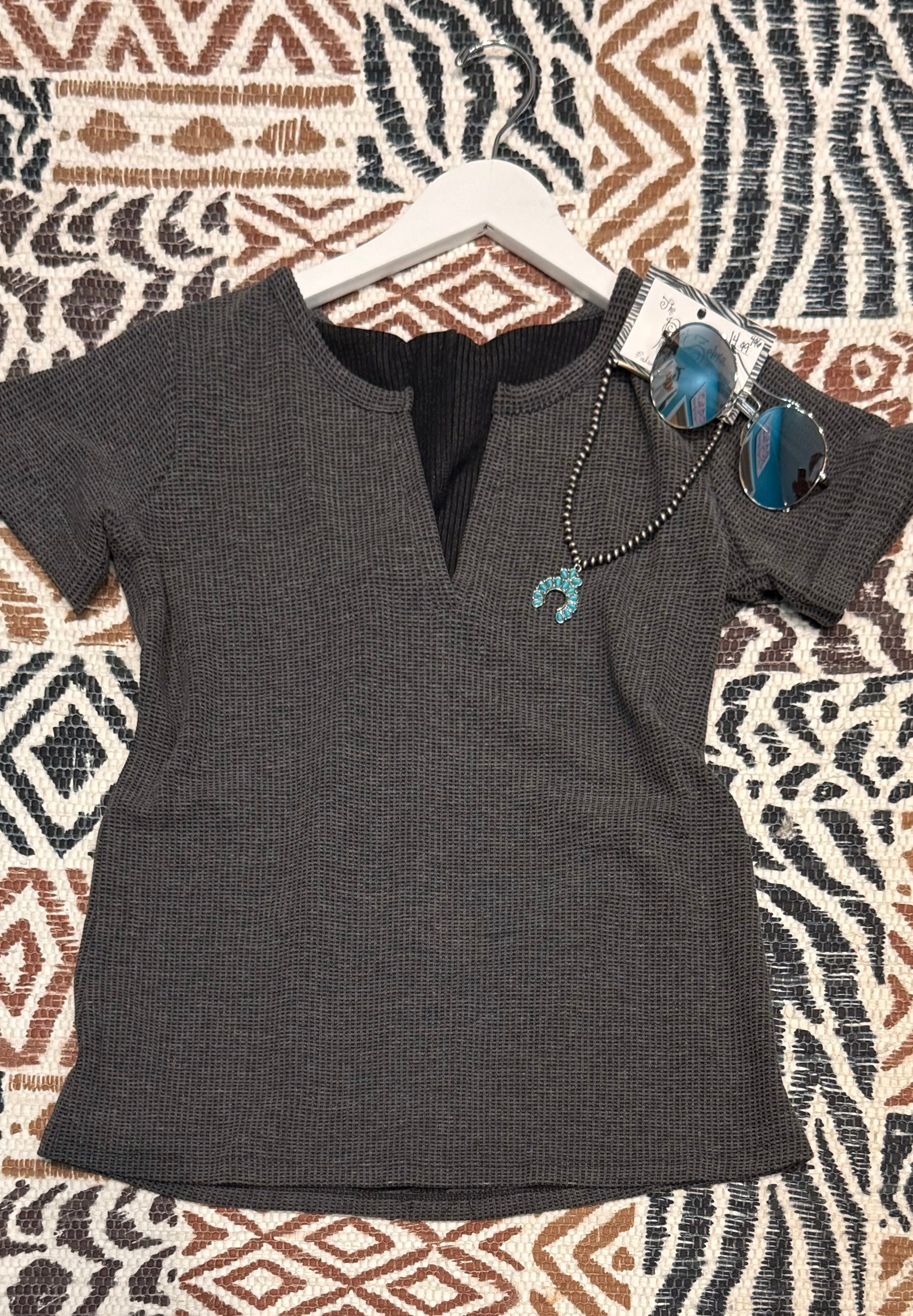 Melange Waffle Top