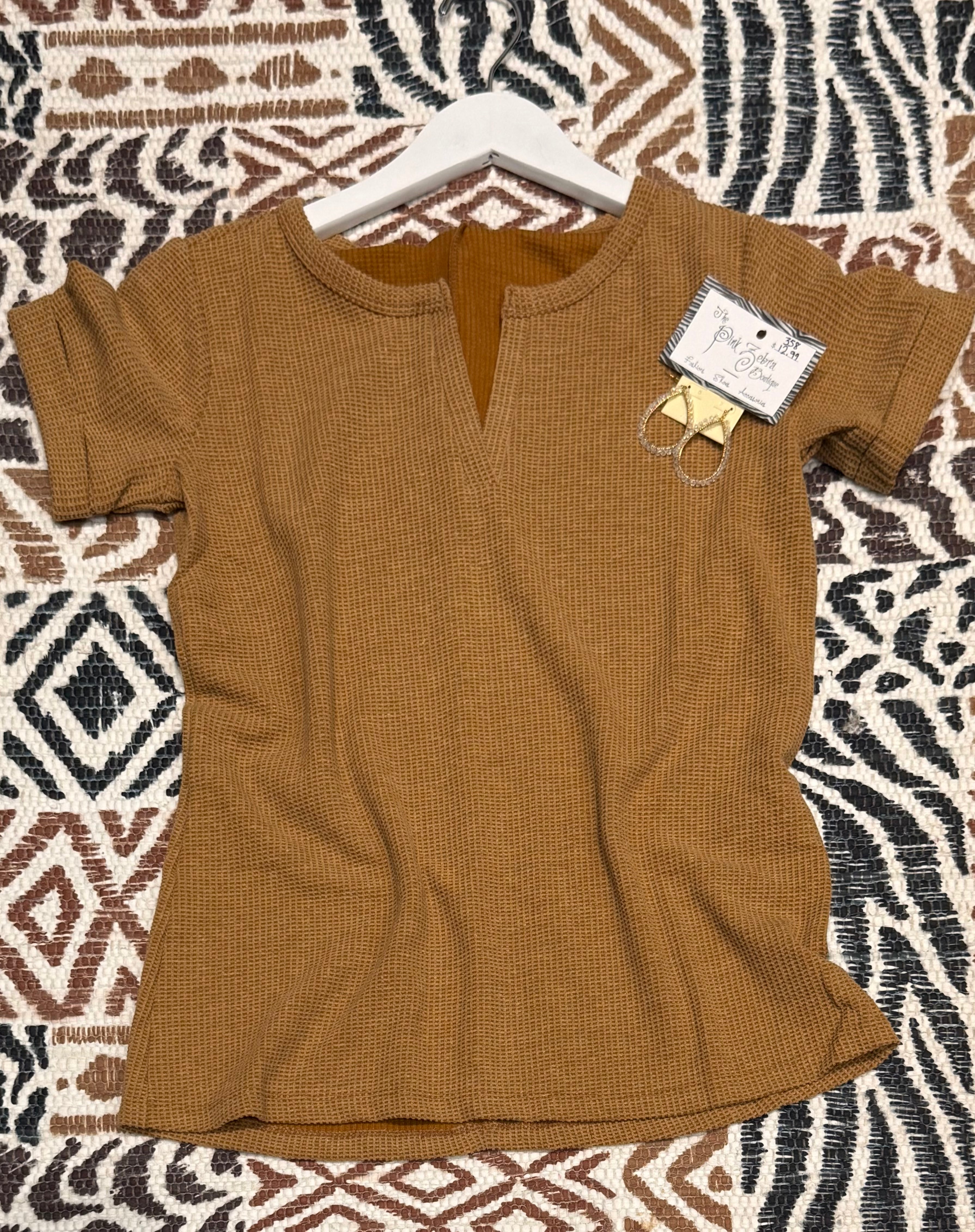 Melange Waffle Top