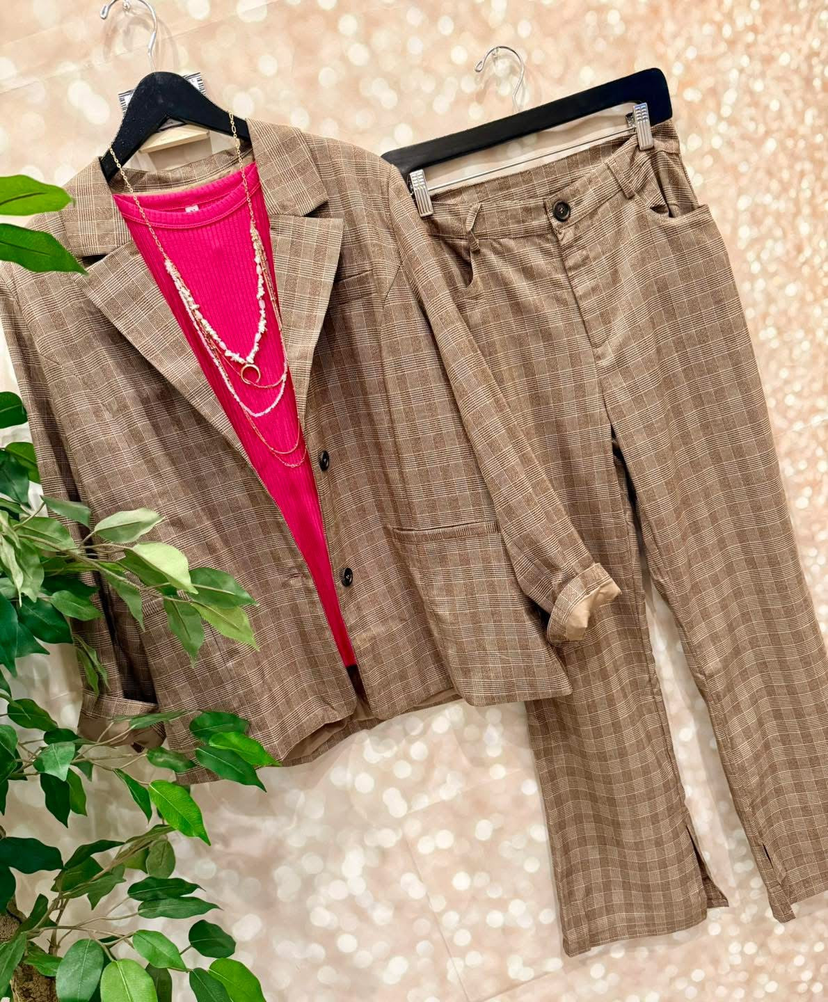 Brown Plaid Blazer