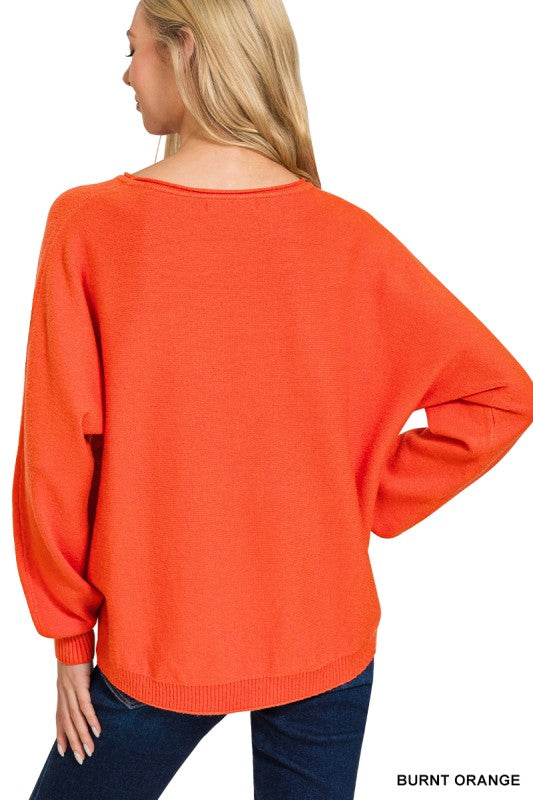 Orange Front Seam Sweater