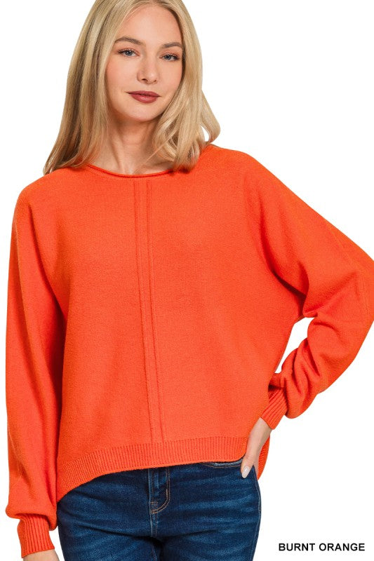 Orange Front Seam Sweater