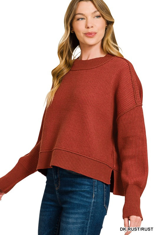 Dark Rust Two Tone Sweater