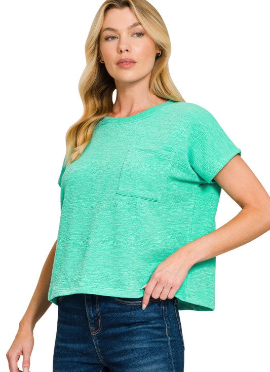 Mint Relaxed Crop Top