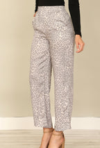 Grey Leopard Dress Pants