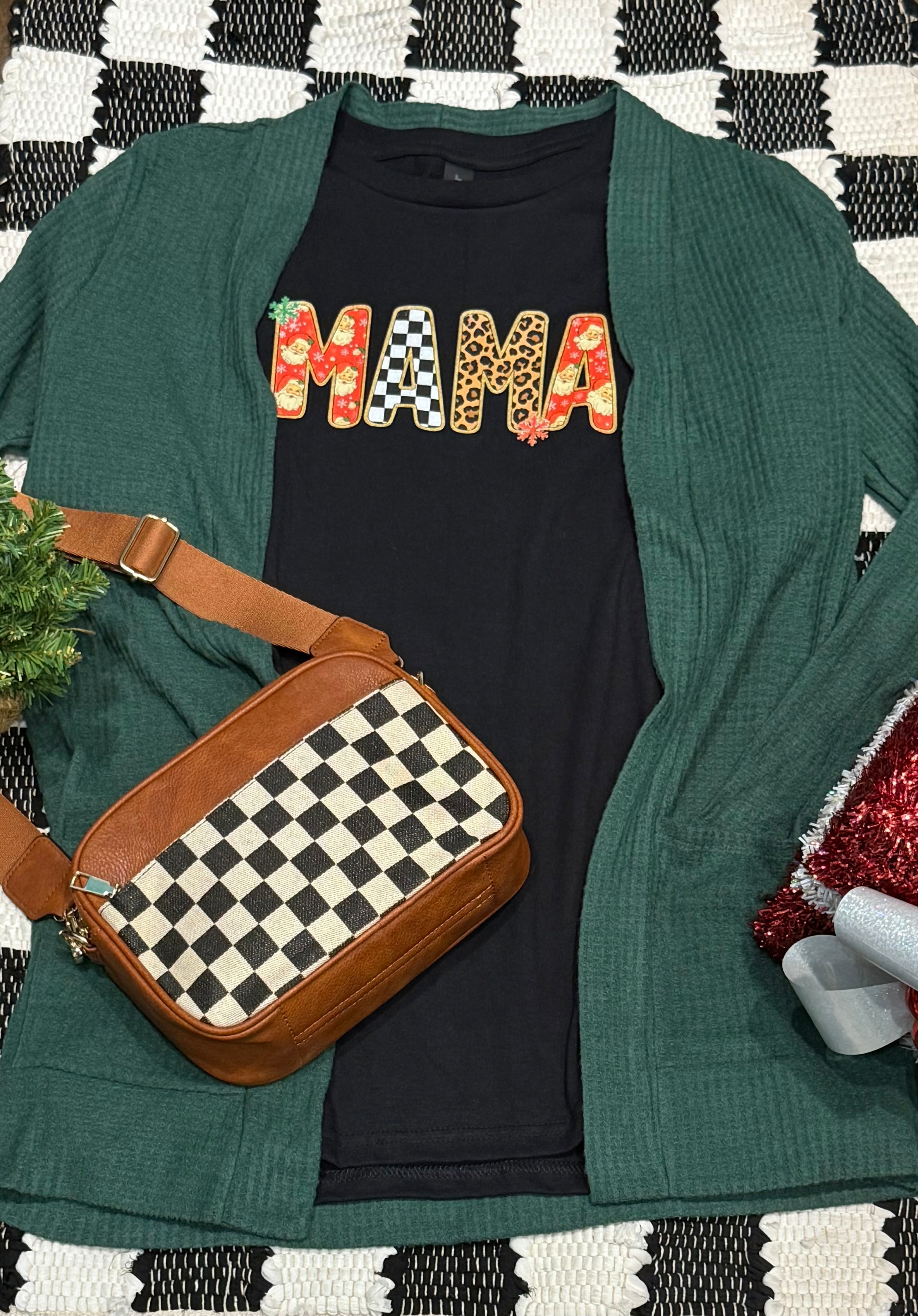 Black Mama Mix Print Tee