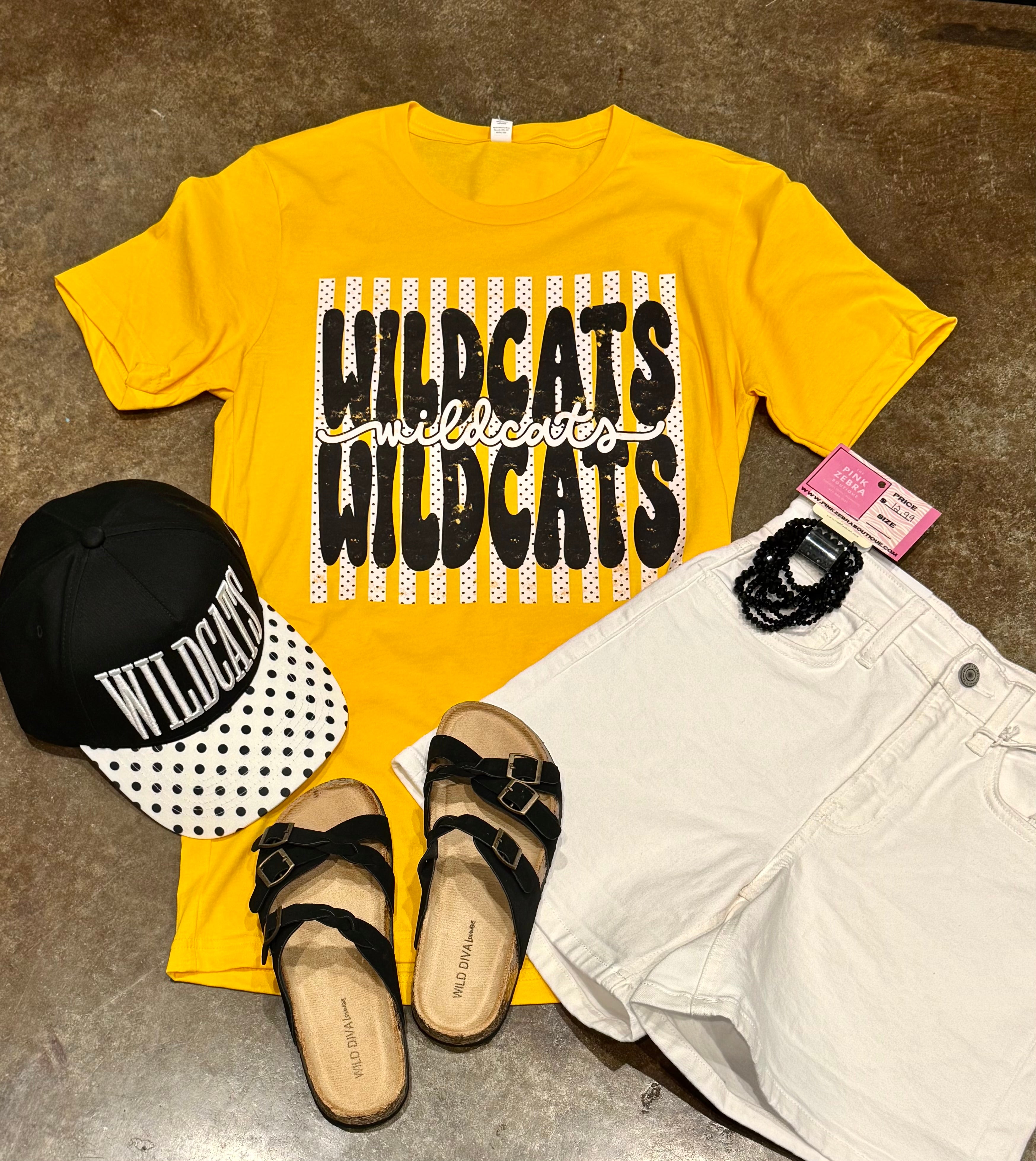 Yellow Stripes & Dots Tee