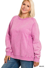 Plus Acid Wash Oversized Sweatshirt