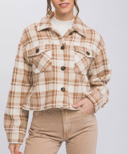 Load image into Gallery viewer, Soft Plaid Crop Buttoned Jacket
