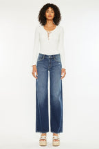 KanCan Dk Wash No Rip Wide Jean