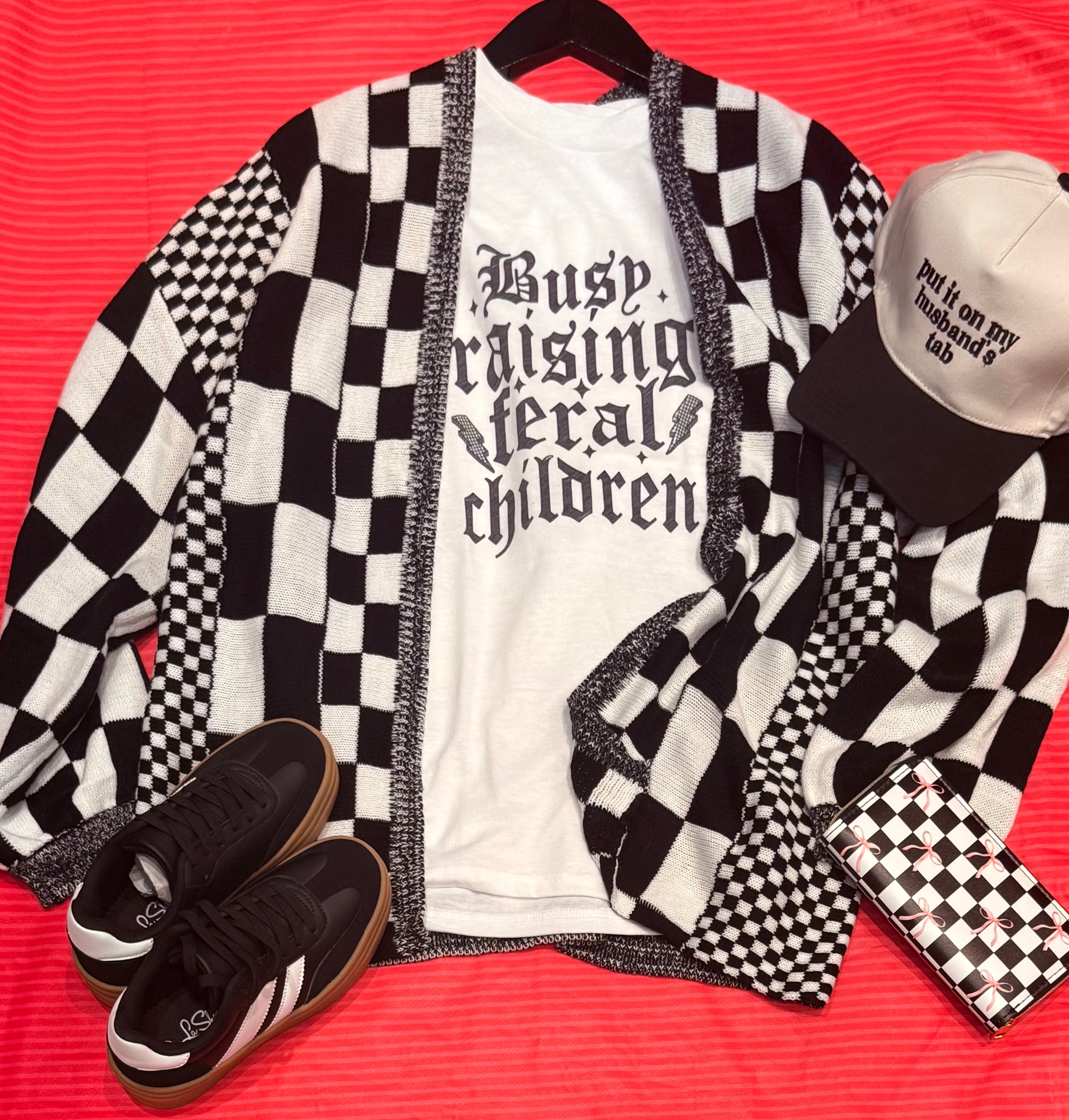 White Raising Feral Children Tee