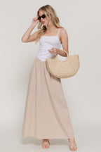 Khaki Striped Maxi Dress