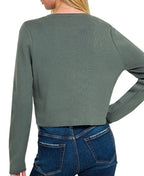 Button Down Crop Cardigan