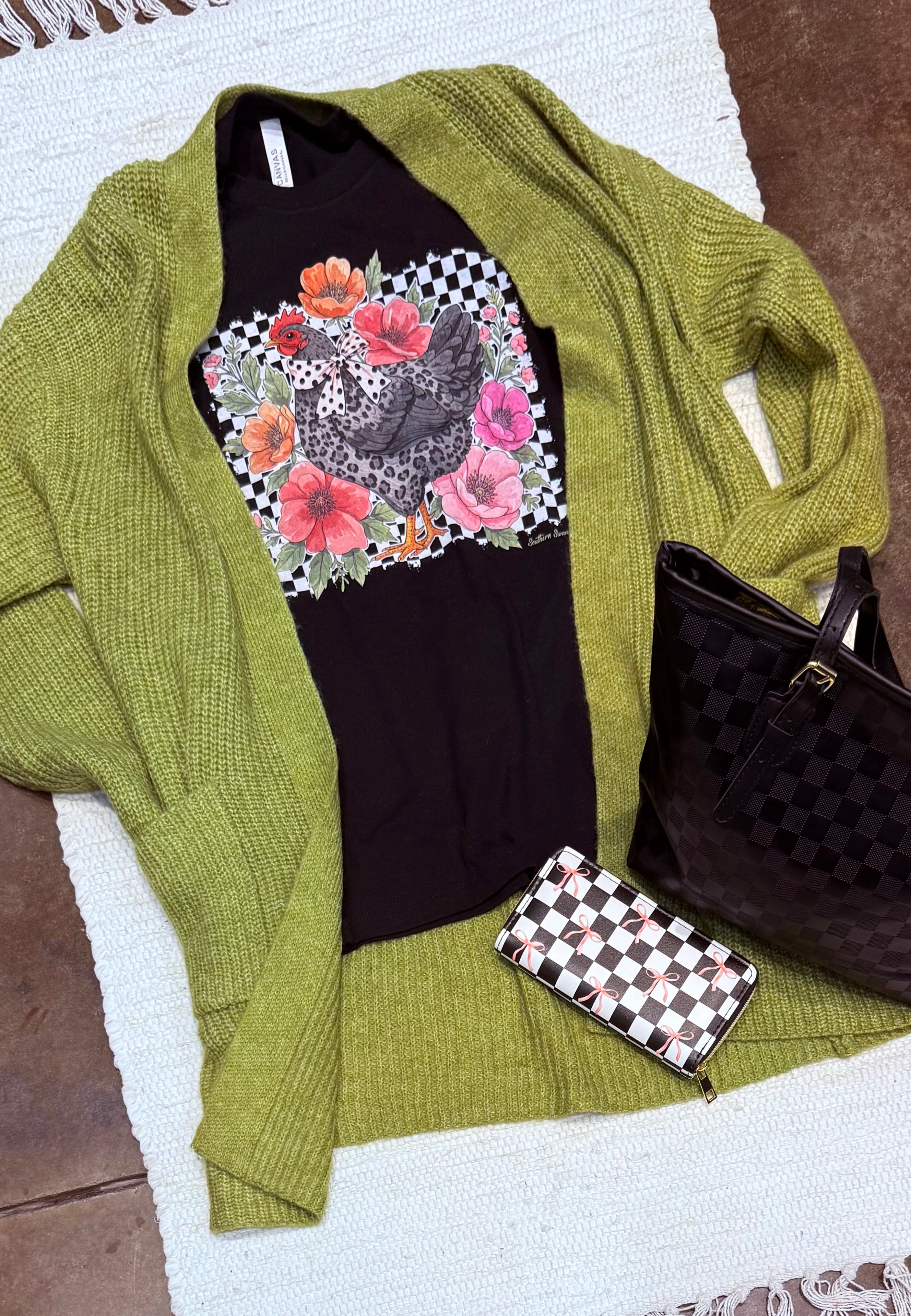 Green Knit Pocketed Long Cardigan