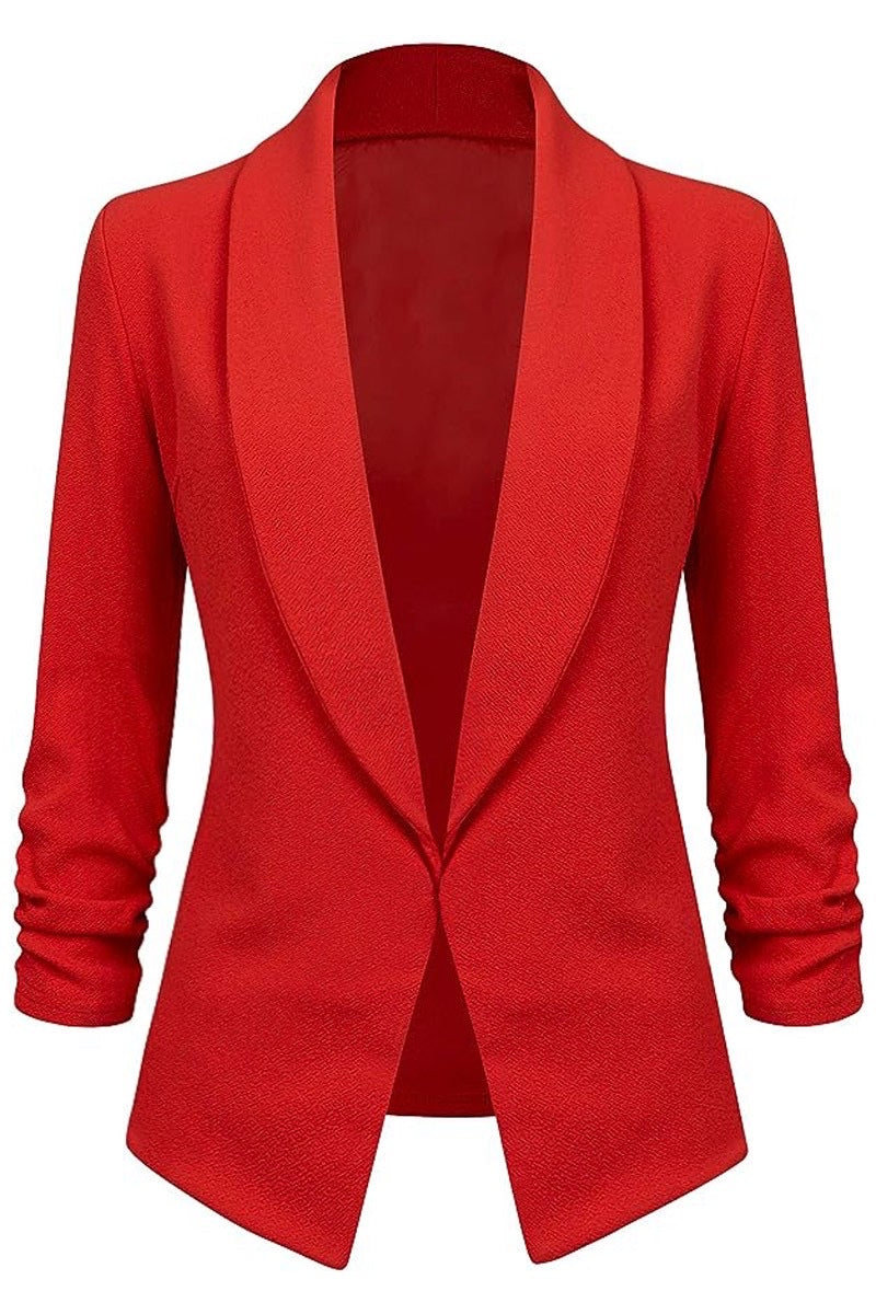 Ruched Sleeve Blazer