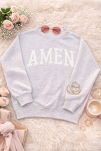Ice Grey Mock Neck Amen Sweatshirt