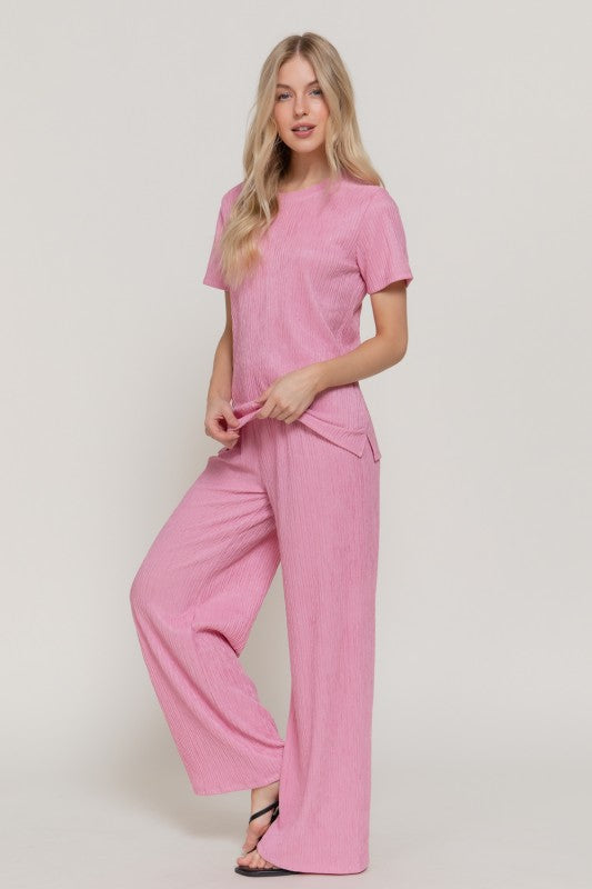 Pink Textured Crinkle Set