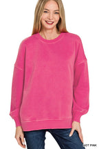 Acid Wash Fleece Oversized Sweatshirt