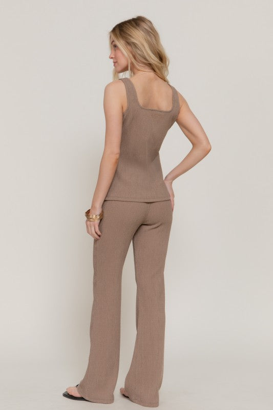 Khaki Flare Pant & Vest Set