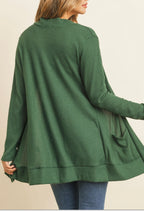 Brushed Waffle Cardigan