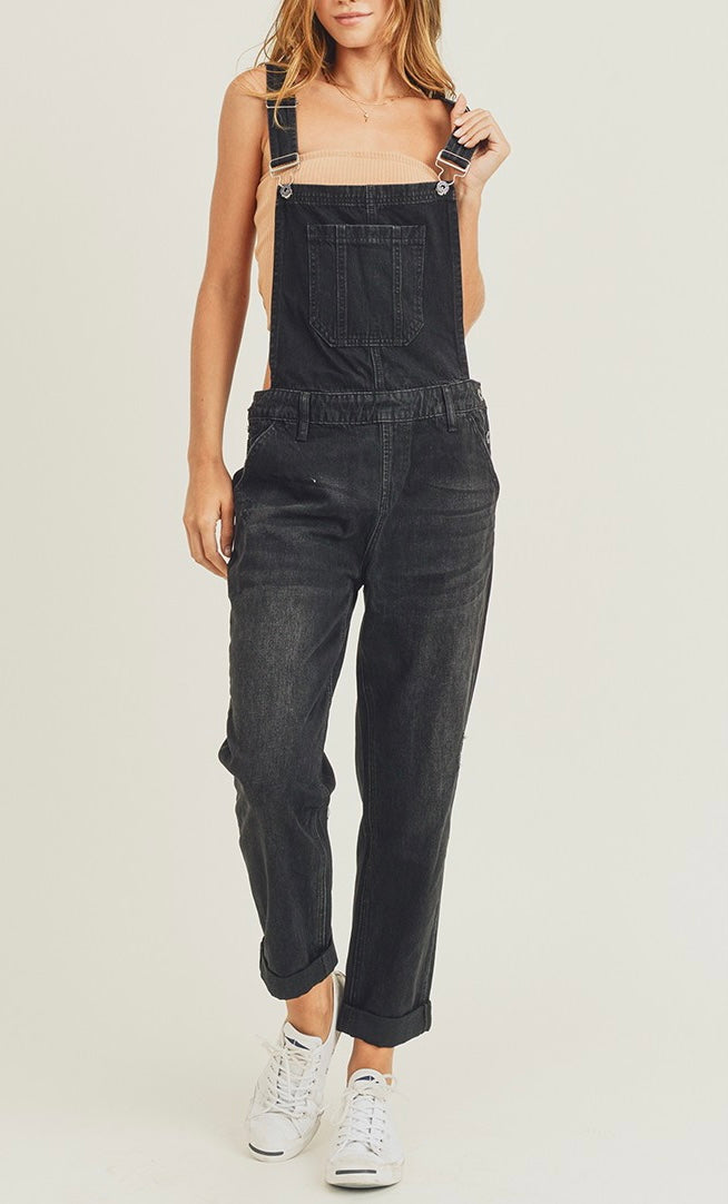 Black Relaxed Jean Overall