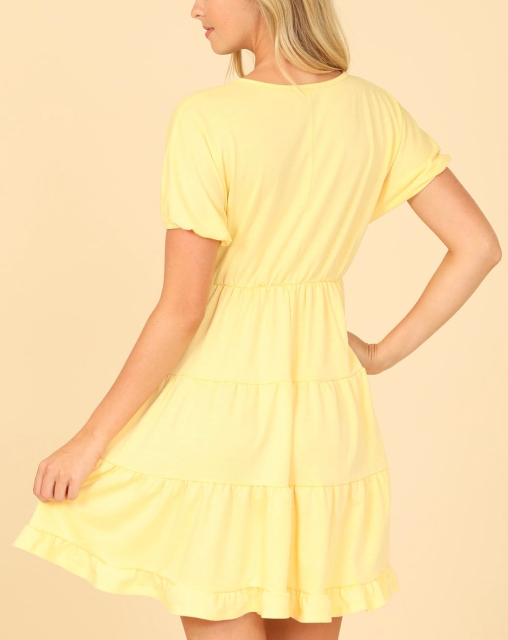 Yellow Tiered Mini Dress