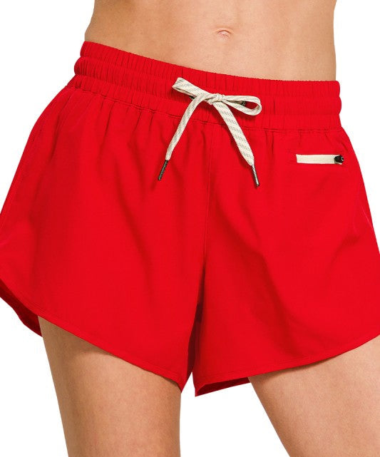 Red Lined Sport Shorts