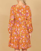 Orange Floral Dress