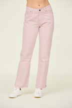 Pale Pink Mid Rise Jeans