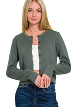 Button Down Crop Cardigan