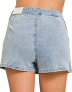Denim Wrap Front Skort
