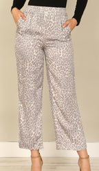 Grey Leopard Dress Pants