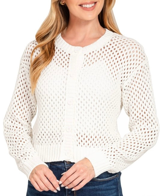 Ivory Crochet Cardigan