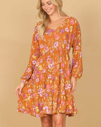 Orange Floral Dress