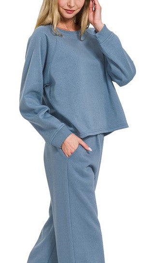 Dusty Blue Fleece Raglan Style Set