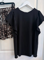 Textured Butterfly Sleeve Top