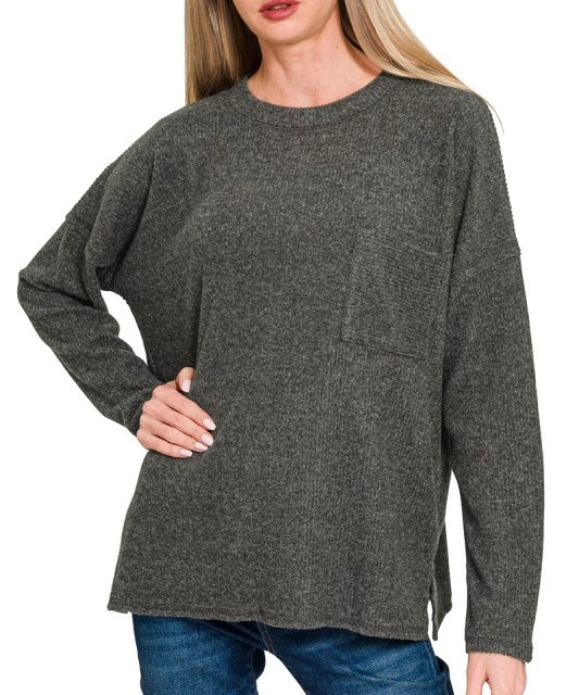Ribbed Brushed Hacci Sweater