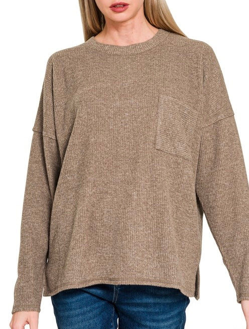 Ribbed Brushed Hacci Sweater