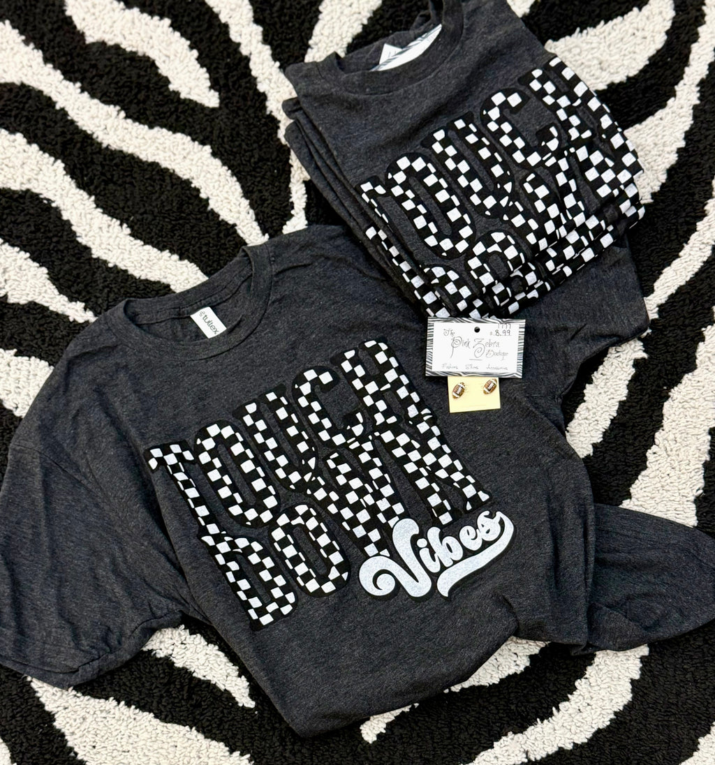 Checkered Touchdown Vibes Tee