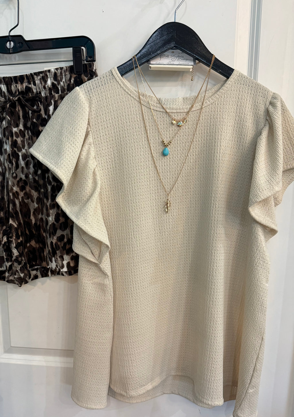 Textured Butterfly Sleeve Top