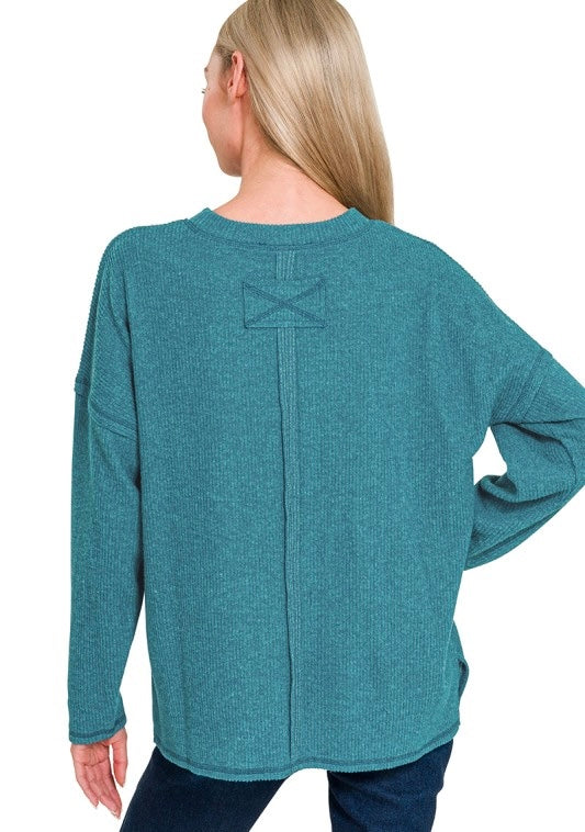 Ribbed Brushed Hacci Sweater