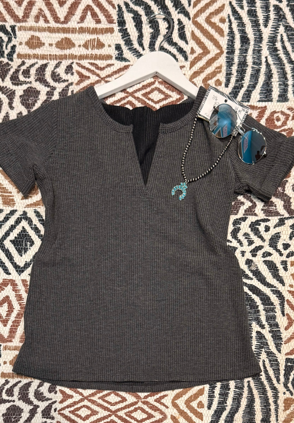 Melange Waffle Top