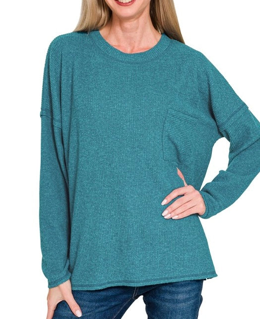 Ribbed Brushed Hacci Sweater