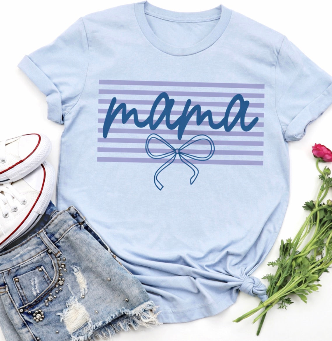 Blue Mama Stripe Tee