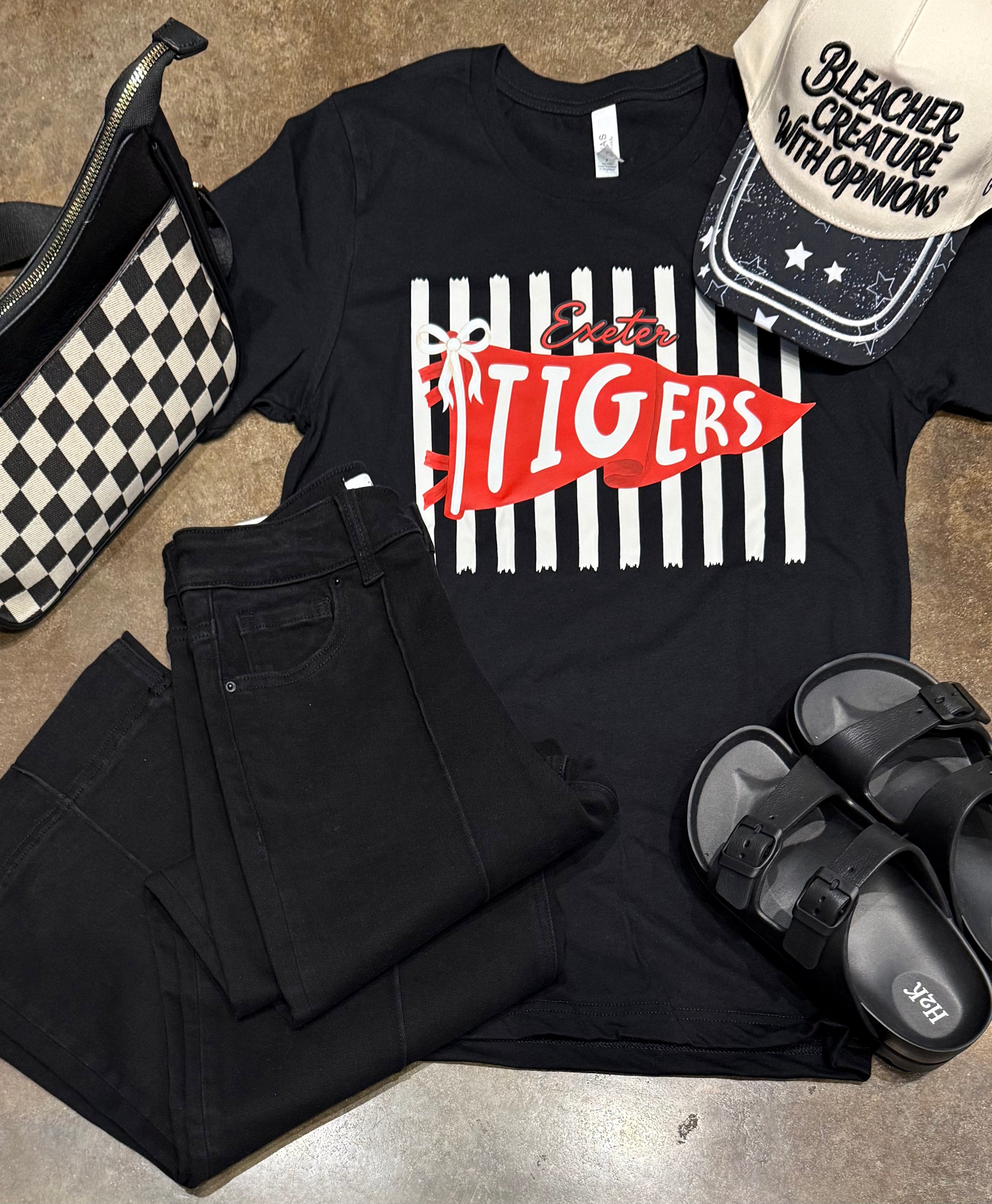Black Striped Flag Tiger Tee