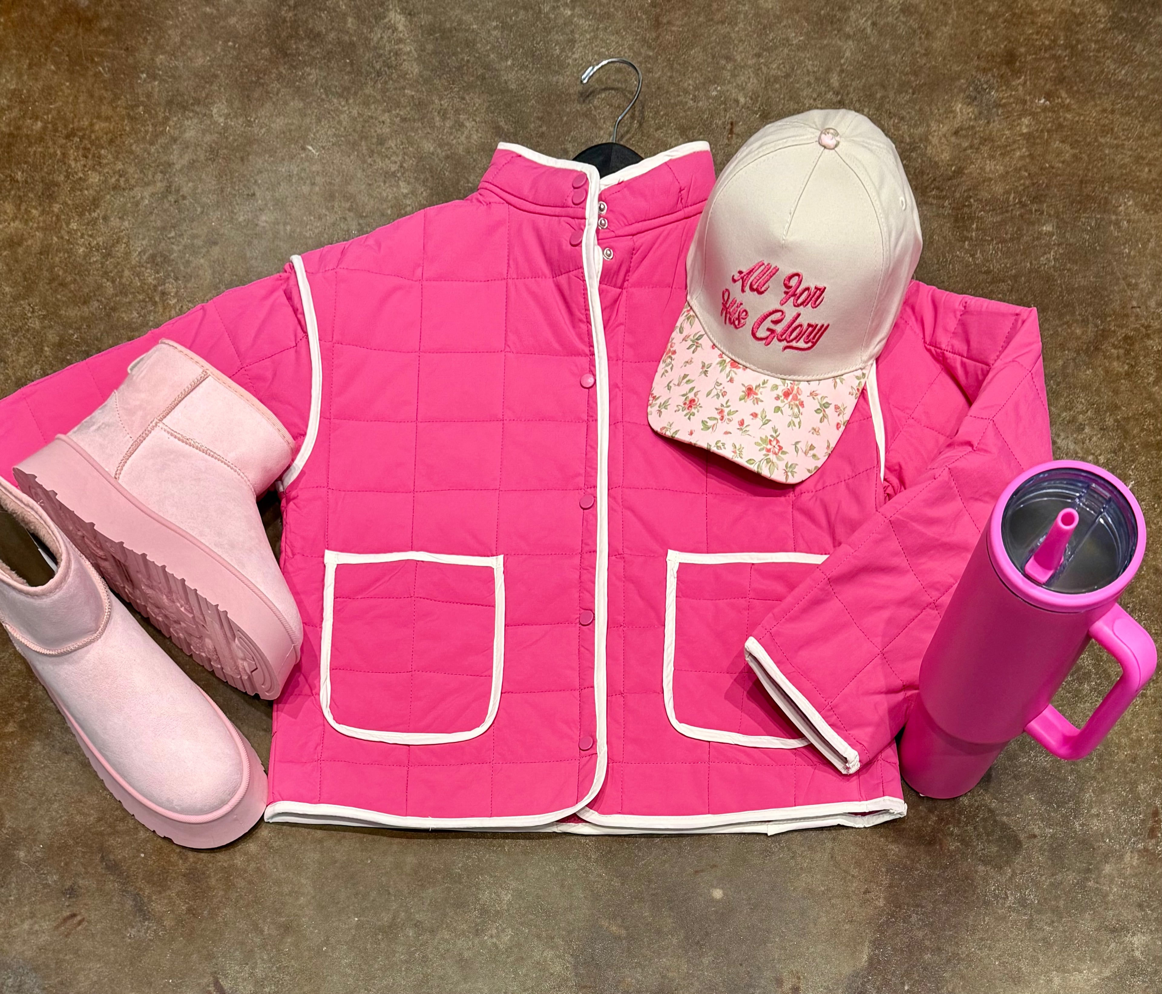 Hot Pink Quilted Jacket
