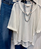 Brushed Waffle 3/4 Slv. Top